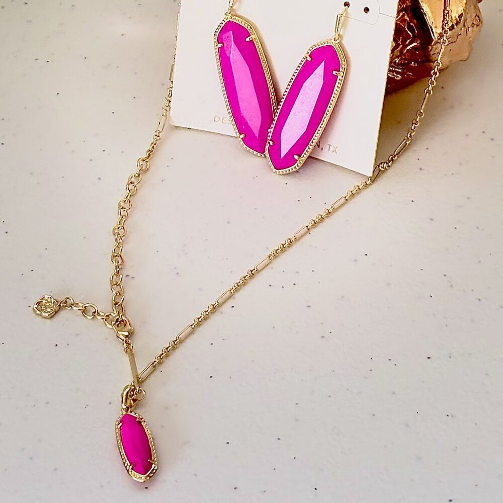 Kendra Scott Pendant Jewelry Set - Lg Pendant Drop Earrings & Matching Necklace